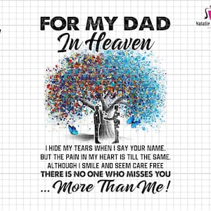 Pour mon père céleste png, sublimation papa png, papa céleste png, In Loving Memory png, Mon père est un ange png, citation commémorative, Mademoiselle mon père