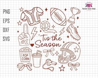 Tis The Season Svg, Game Day Svg, Sport Autumn Svg, Funny Thanksgiving Svg, Fall Vibes Svg, Baseball Football Softball Svg, Touchdown Season