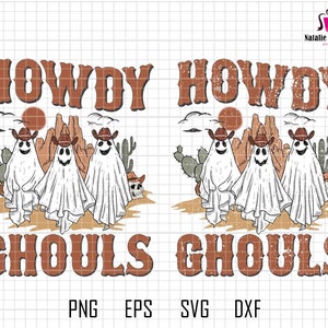 Howdy Ghouls Png, Western Halloween Png, Cowboy Ghouls Png, Cowboy, Western Png, Spooky Season Png, Howdy Png, Boo Haw Png, Desert, Catus