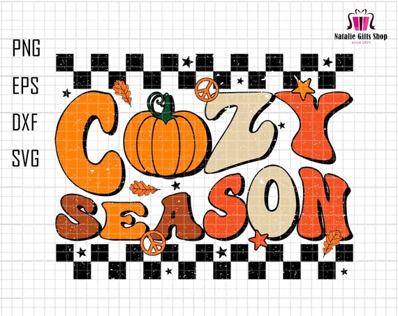 Cozy Season Svg, Retro Fall Svg Png, Fall Vibes Svg, Groovy Fall, Instant Download, Thanksgiving Svg, Pumpkin Season Svg, Fall Shirt
