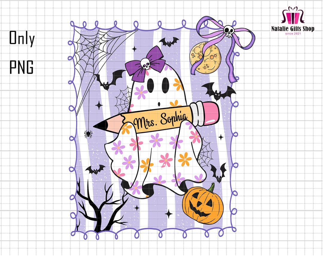 Personalized School Boo Halloween Png, Spooky Pumpkin Png, Custom ...