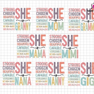 Ona jest mamą, Mama, Mimi, Gigi Svg Bundle, Retro Mother Svg, Blessed Mom Svg, Grandma Svg, Nanny Life Svg, Mother's Day Svg, Gift for GrammySvg