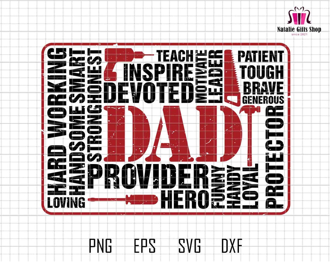 Dad Subway Word Art Svg, Father's Day Gift, Dad Description Svg, Daddy ...