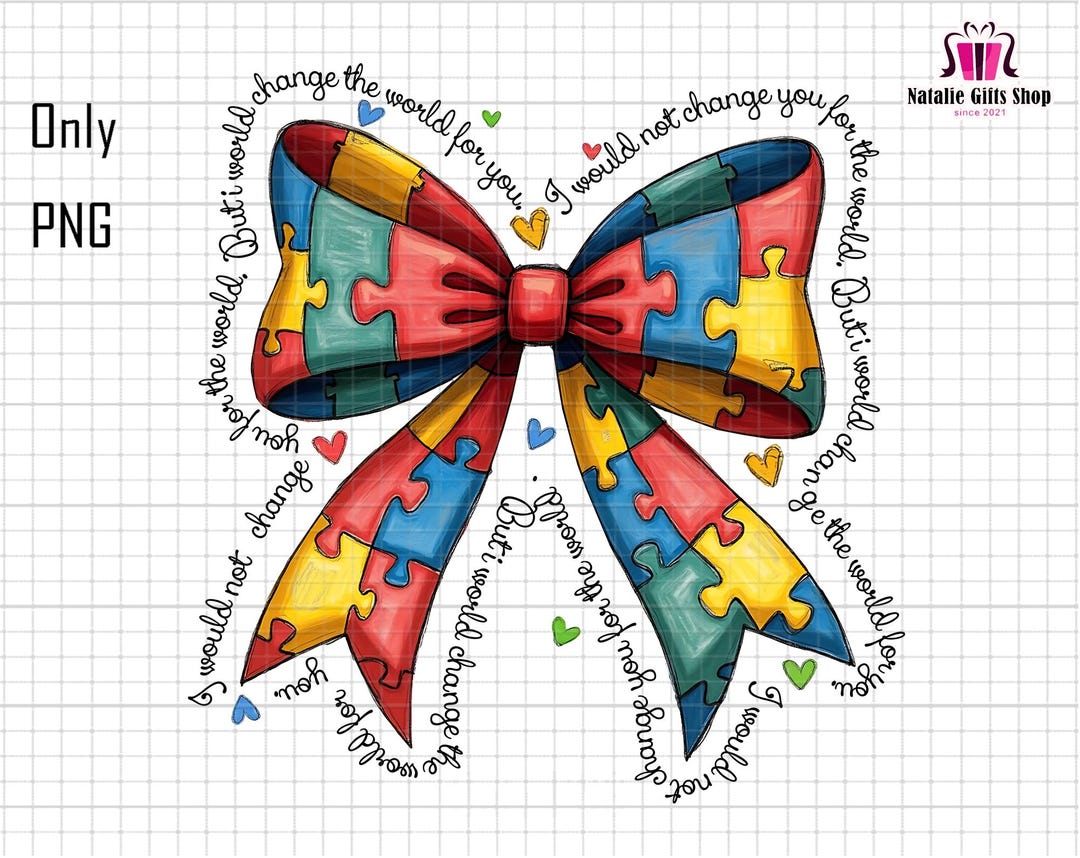 Autism Awareness Png, Puzzle Coquette Bow Png, Autism Advocate Png ...