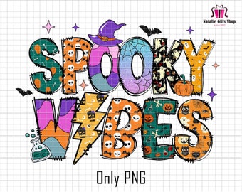 Spooky Vibes Png, Trendy Halloween Png, Halloween Sublimation, Spooky Season Png, Retro Halloween Png, Trick Or Treat Png, Pumpkin SeasonPng