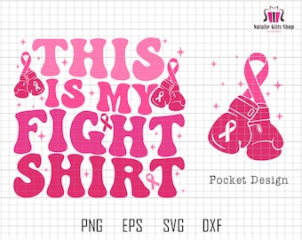 Questa è la mia maglietta da combattimento Svg, Pink Out Svg, Guantoni da boxe, Cancro al seno Svg, Nastro di sensibilizzazione rosa Svg, Sensibilizzazione sul cancro Svg, File digitale Svg