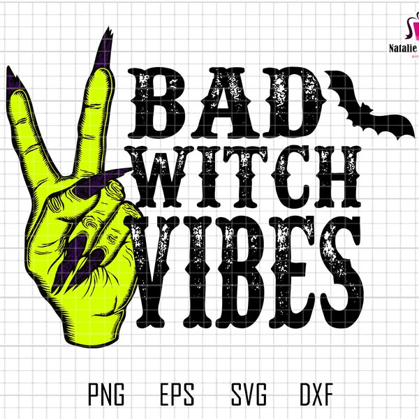 Bad Witch Vibes Svg, Halloween Svg, Witch Hand Svg, Halloween Quotes, Funny Halloween, Trendy Halloween, Halloween Witch, Witchy, Spooky Svg