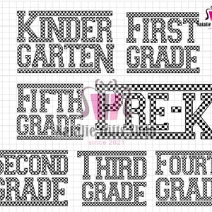7 School Grade Svg Bundle, Happy First Day Of School Png, Back To School Bundle, Kindergarten Pre-K Svg, Digital Download, Teacher Svg
