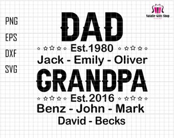Papá personalizado svg, abuelo personalizado svg, papá svg, camisa de papá personalizada svg, día del padre svg, mejor papá de todos los tiempos, papá fresco svg, regalos para papá svg