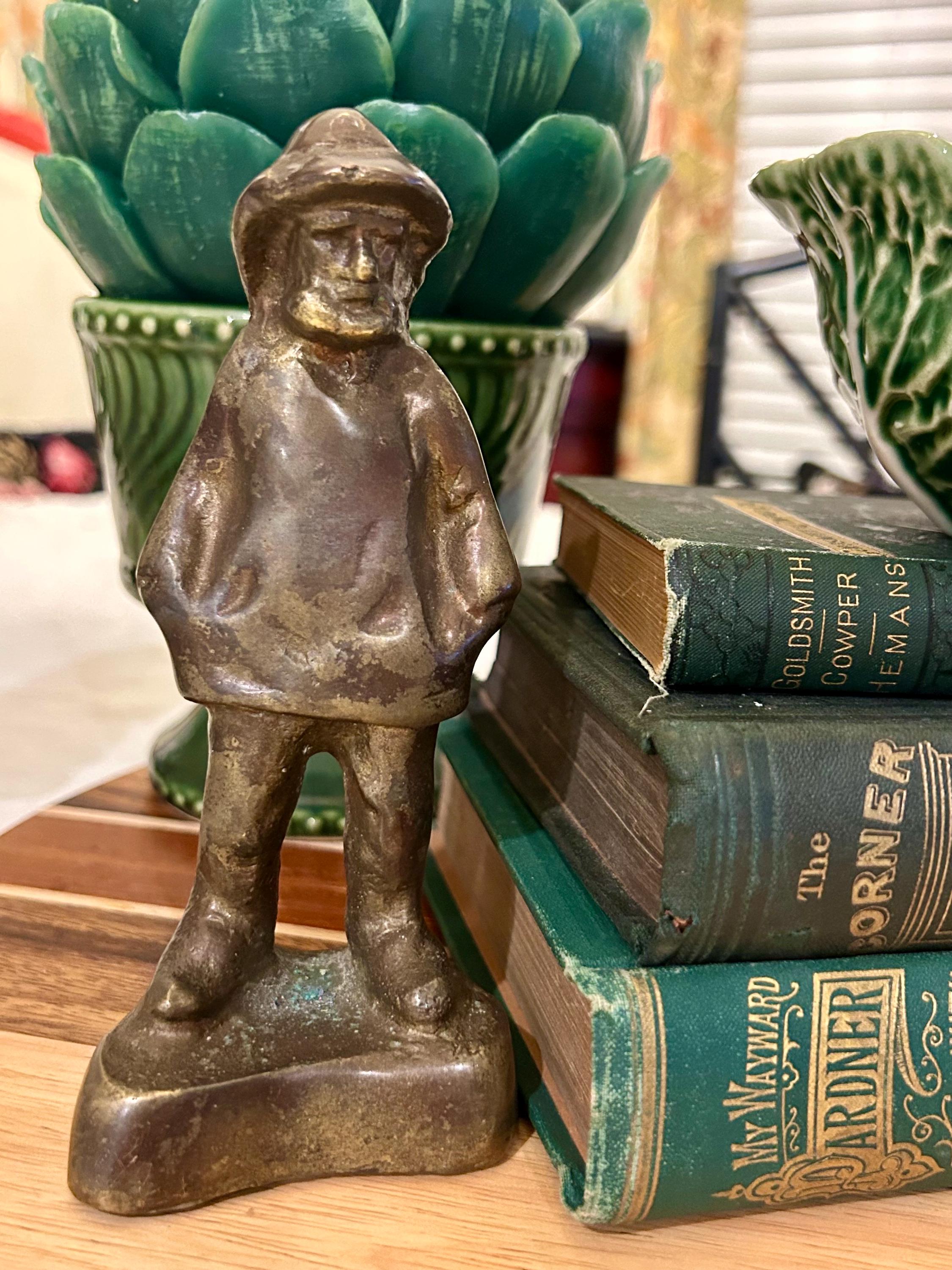 Vintage Fisherman Statue - Etsy