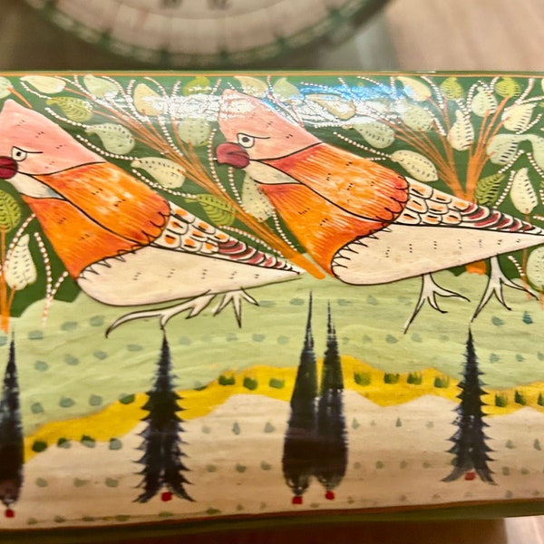 Painted box for playing cards or storage