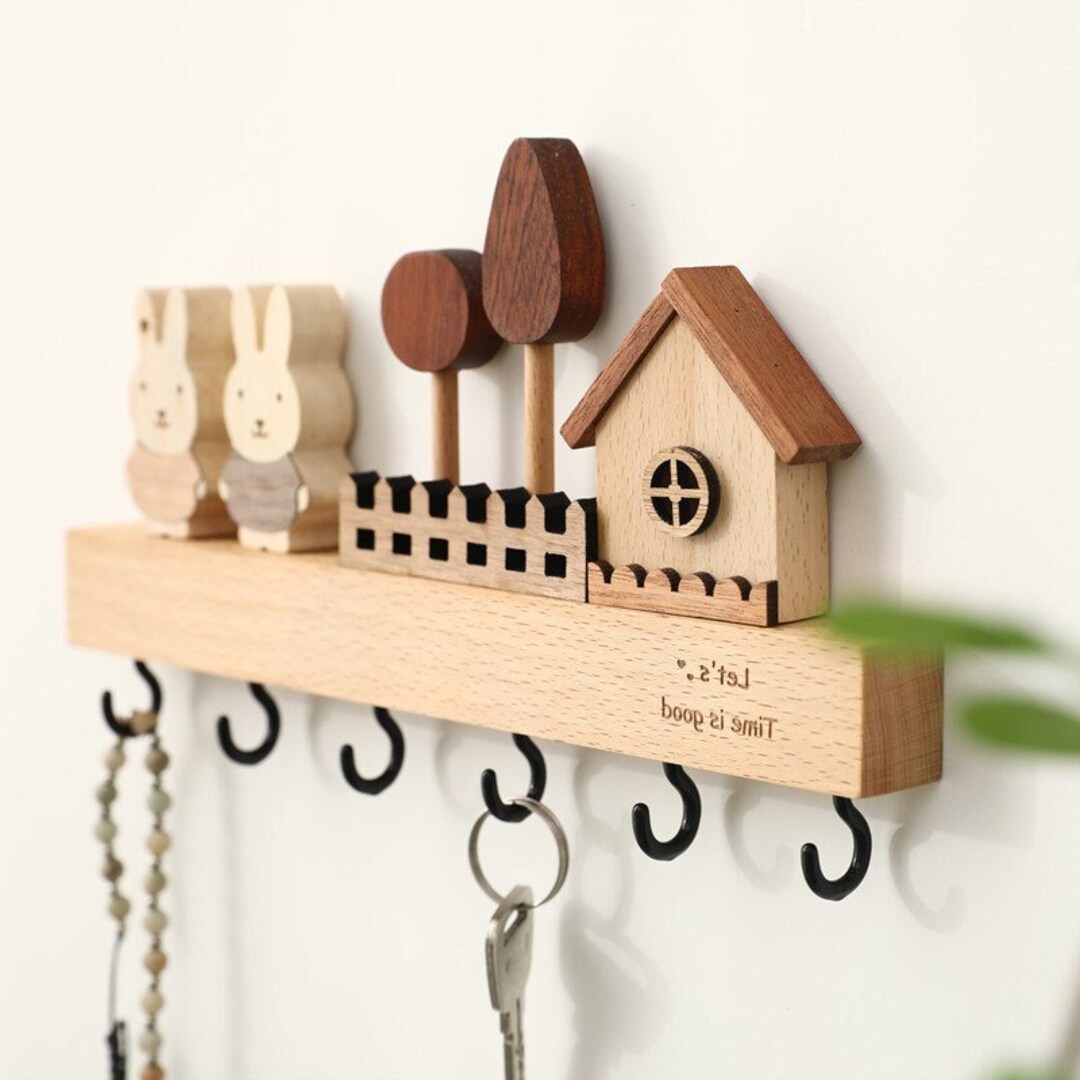 Cute Key Holder and Mail Shelf Rabbit Key Rack With Shelf Etsy