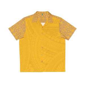 Yellow customized Men&#39;s Hawaiian Shirt (AOP)