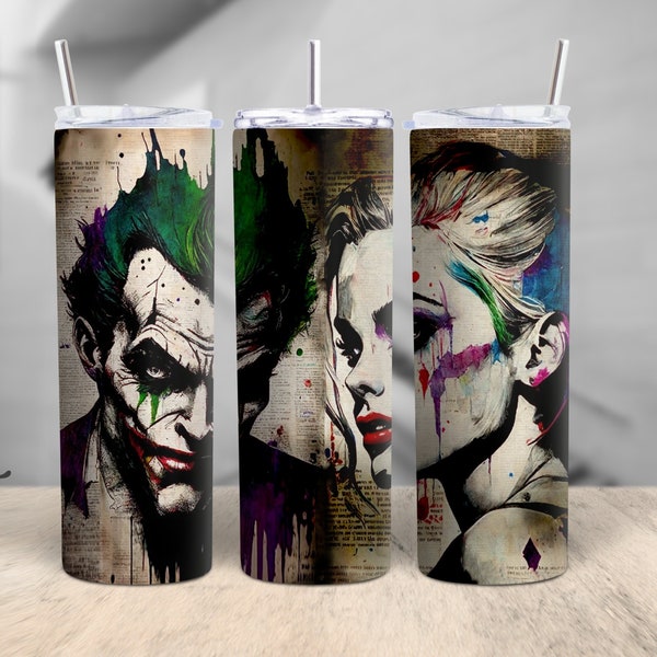 Gobelet personnalisé 20 oz Joker et Harley Quinn