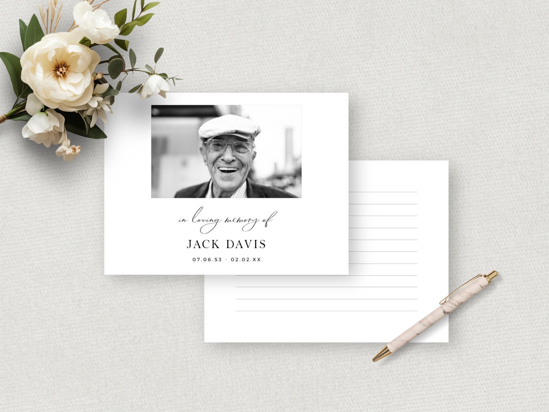Printable Funeral Guest Book With Photo, INSTANT DOWNLOAD, Sign in ...