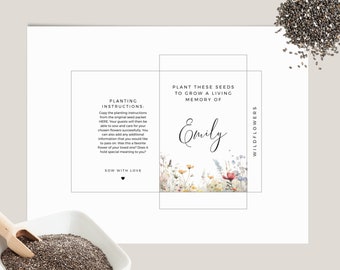 Memorial Seed Packet, Funeral Favor, in Memory Of, Symbolic Gift, Loved Ones Passed, Sympathy ...
