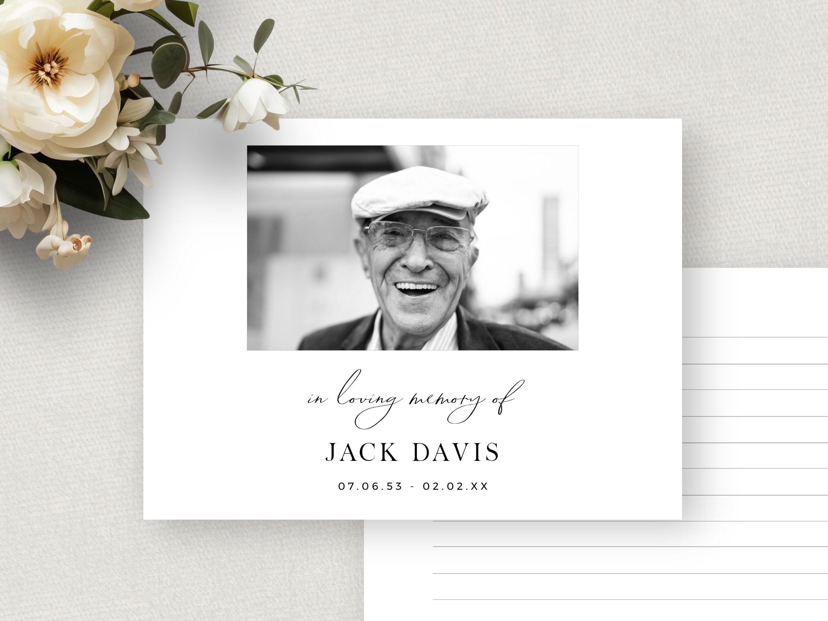 Printable Funeral Guest Book With Photo, INSTANT DOWNLOAD, Sign in ...