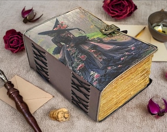 Diario in pelle fatto a mano – Libro delle Ombre – Taccuino Grimorio delle Streghe Vintage