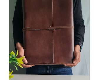 Personalized Extra large leather journal 17.5"X12.5" Handmade leather journal, Wedding Guest book, A3 Large notebook, Birthday gift,