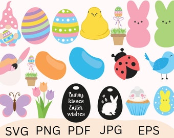Oster-Peeps svg Bundle - Hasen, Küken und Eier (svg, png, jpg, eps)