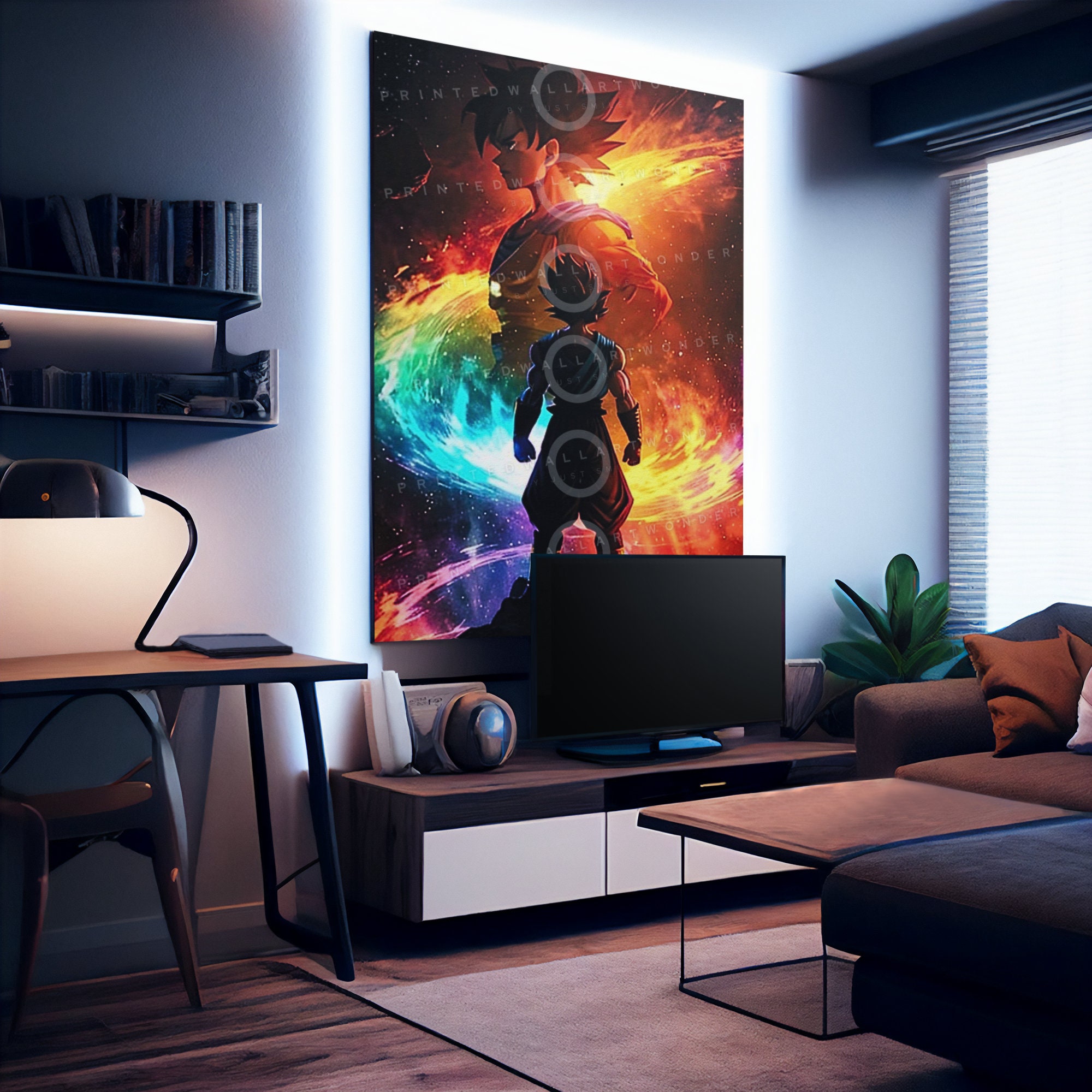 Dragon Ball Z Saiyan Son Goku Poster Canva Aluminum - Etsy