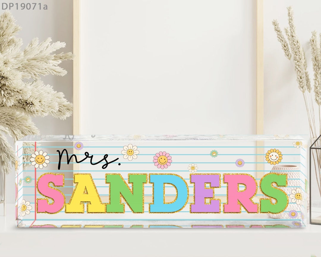 Custom Teacher Name Desk Sign Teacher Desk Name Plate Etsy