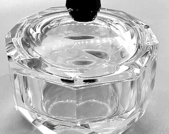 Vintage Crystal Lidded box | Vintage Crystal jewelry box | Small Crystal bowl | Small Crystal bowl | Vintage Crystal Trinket Box