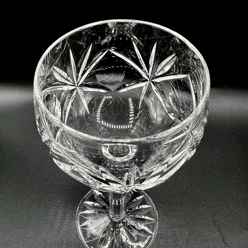 VINTAGE HOCK WINE Glasses, Tall Bohemian Style Cut Crystal White or Red