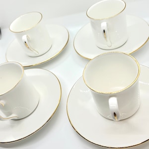 Vintage Crownford Demitasse Cups and Saucers: Queen&#39;s China, Staffordshire England
