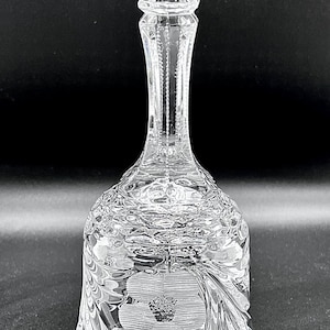 Vintage Crystal Bell | Vintage Etched Crysta Bell | Vintage Glass Bell | Glass | Lead Crystal Bell | Vintage Crystal Diner Bell