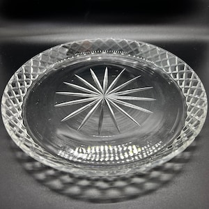 Vintage Crystal Serving Platter | Vintage Fruit Plate | Crystal Fruit Plate | Vintage Glass serving plate | Vintage Crystal Round Tray