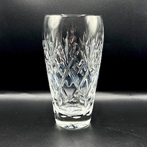Wazon stołowy z kryształu szlifowanego vintage, wazon na bukiet, wysokość 21 cm