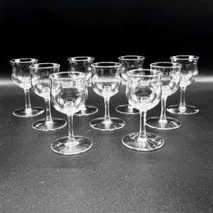 Vintage Art Deco Shot Glasses - Set of 6 or 9 - Petal Cut