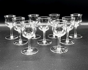 Vintage Art Deco Shot Glasses - Set of 6 or 9 - Petal Cut