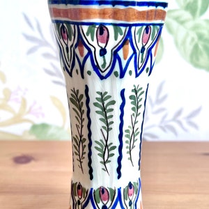 Vintage Ceramic Vase, D.P. Delft Blue Vase | Dutch Delft Vase, Wild Flowers Small Vase | Handpainted ceramic vase