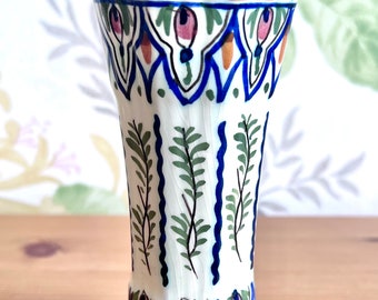 Vase vintage en céramique, D.P. Vase bleu de Delft | Vase hollandais en faïence de Delft, petit vase fleurs sauvages | Vase en céramique peint à la main