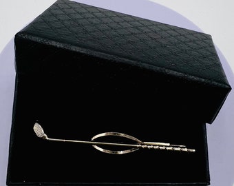 Vintage Stratton Gold Tone Golf Club Tie Bar - 7cm