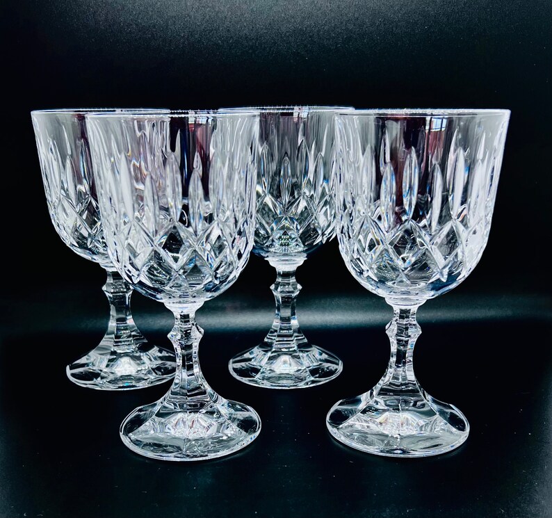 BOHEMIA CRYSTAL GLASSES Vintage Bohemian Cut Crystal White Wine or