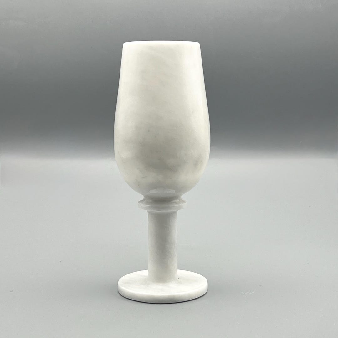 ALABASTER GOBLET SCULPTURE – Minimalist Stone Vessel, Timeless ...