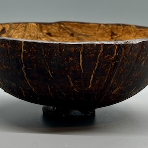 Hand Carved Coconut Bowl: Decorative Candlelight Bowl