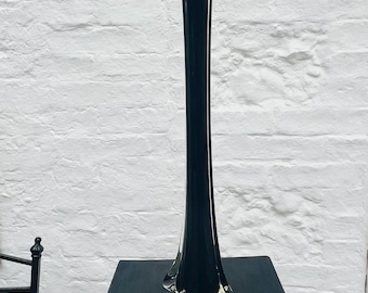 ヴィンテージ ブラック エンポリ ガラス花瓶：ミッドセンチュリー