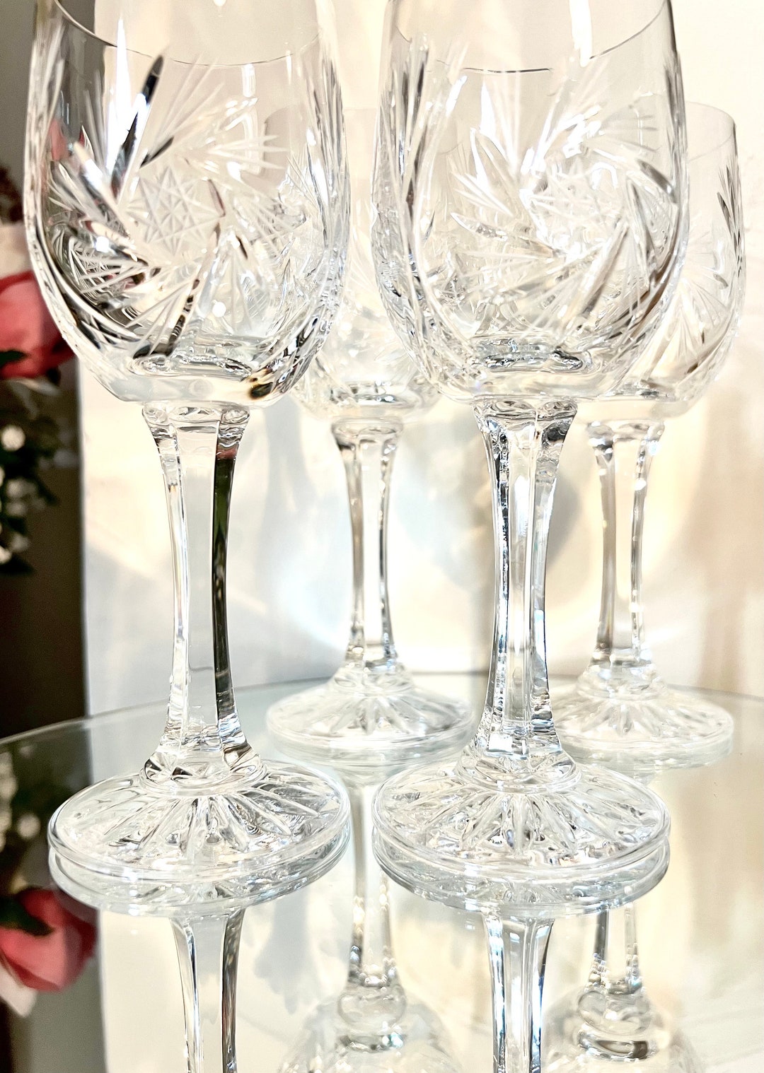 BOHEMIA CRYSTAL GLASSES Vintage Large Port or Smaller Wineglass