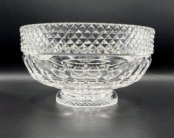 Vintage John Walsh Cut Crystal Bowl: Art Deco Centerpiece