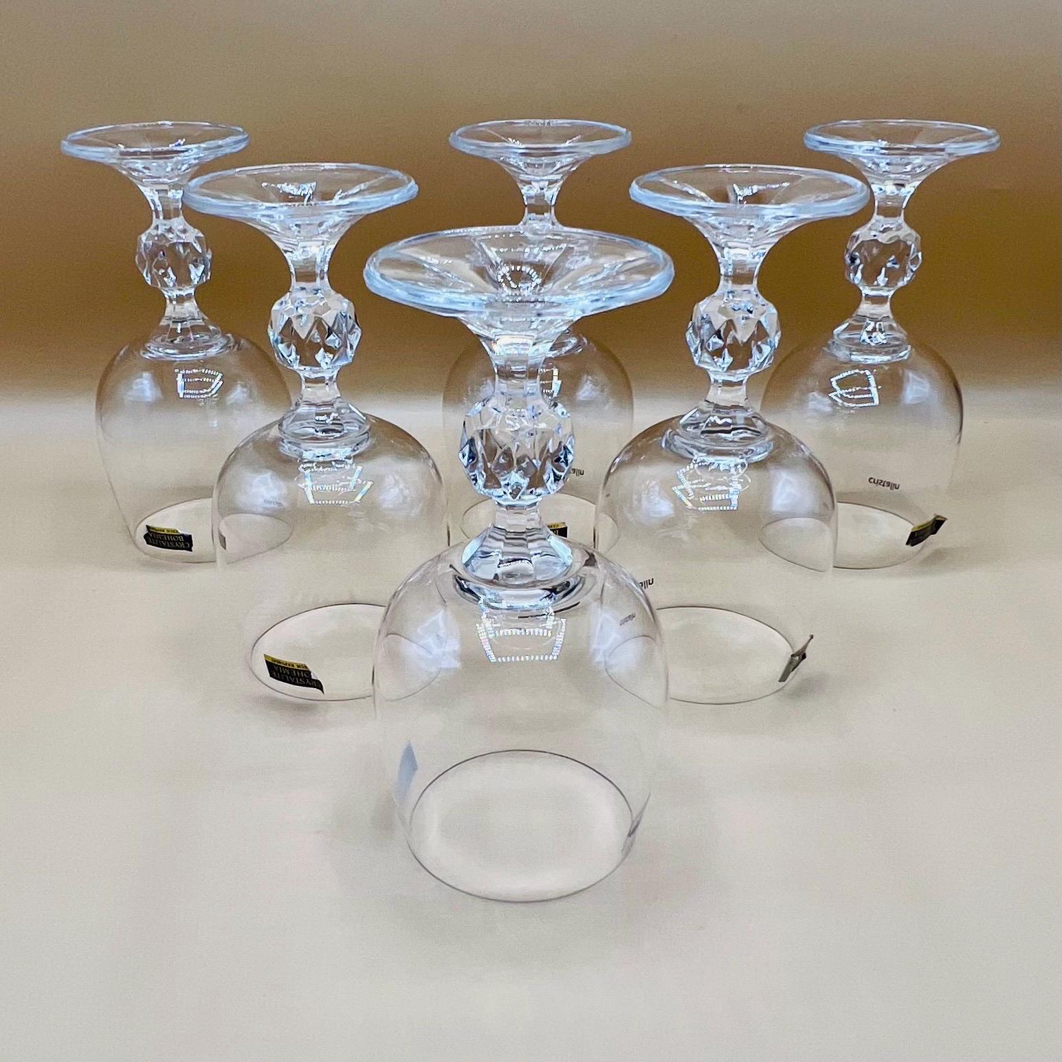 ヴィンテージ ボヘミアクリスタル ポートワイングラス - ファセット