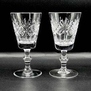 Vintage Cut Crystal Wine Glasses - Edinburgh Style Barware
