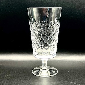 Vintage Cut Crystal large wine goblet Glass or vase, height 17.5cm