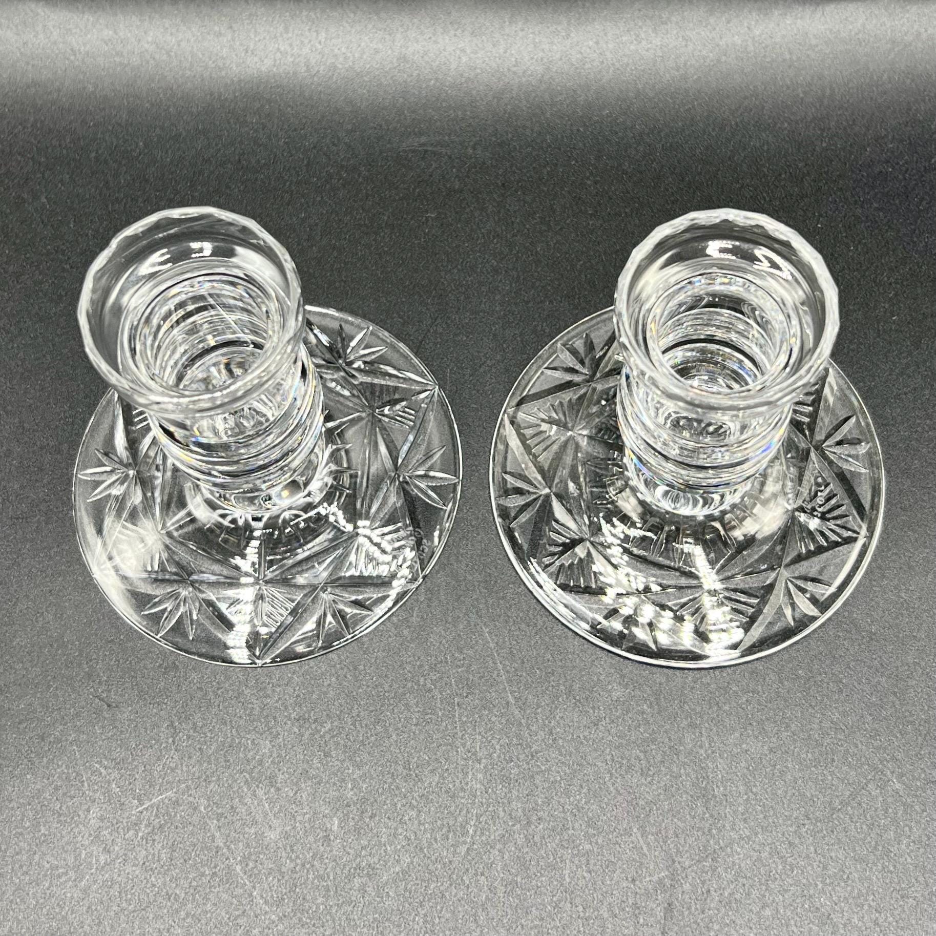 ヴィンテージ ボヘミアン リードクリスタル キャンドルホルダー