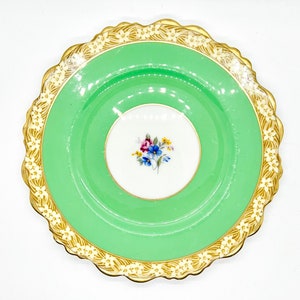 Antique Paragon plate | Paragon bone China England plate | Paragon lunch plate | Green porcelain plate | antique hand painted plate