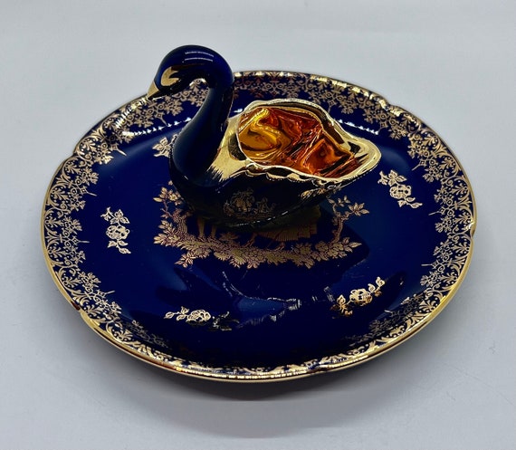 Vintage porcelain Limoges France swan shaped bowl… - image 6