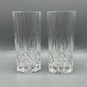 Vintage Cut Crystal Highball Glasses: Heavy Long Drink Tumblers